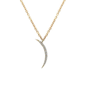 S925 Sterling Silver Gold Moon Necklace Small Pendant Micro-inlaid Chain