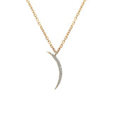 S925 Sterling Silver Gold Moon Necklace Small Pendant Micro-inlaid Chain
