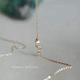 Gold-Plated Love Pendant Necklace, Small Design, Collarbone Chain