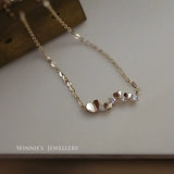 Gold-Plated Love Pendant Necklace, Small Design, Collarbone Chain