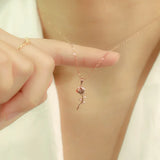 S925 Sterling Silver Gold-plated Rose Necklace Female Student Ins Series Pendant
