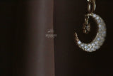 925 Silver Gold Star Moon Necklace Zirconia Pendant