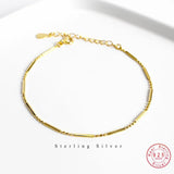 Sterling Silver Long Bead Chain Bracelet for Women