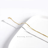 Sterling Silver Long Bead Chain Bracelet for Women