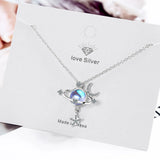 925 Silver Moonstone Star Pendant Necklace