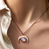 Sterling Silver Moonstone Charm Necklace - Couple's Jewelry