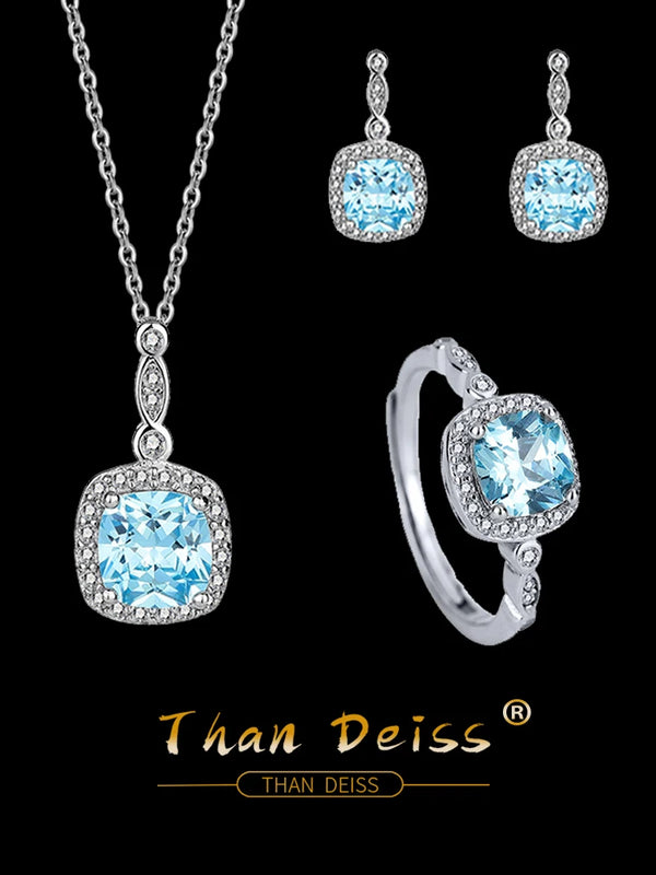 Heart of the Ocean Gemstone 3-Piece Jewelry Set