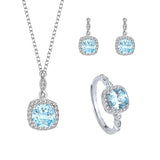 Heart of the Ocean Gemstone 3-Piece Jewelry Set