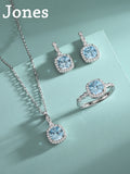 S925 Heart Of The Ocean Gemstone 3-Piece Jewelry Set
