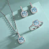 S925 Heart Of The Ocean Gemstone 3-Piece Jewelry Set