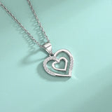 S925 Sterling Silver Heart Pendant Necklace