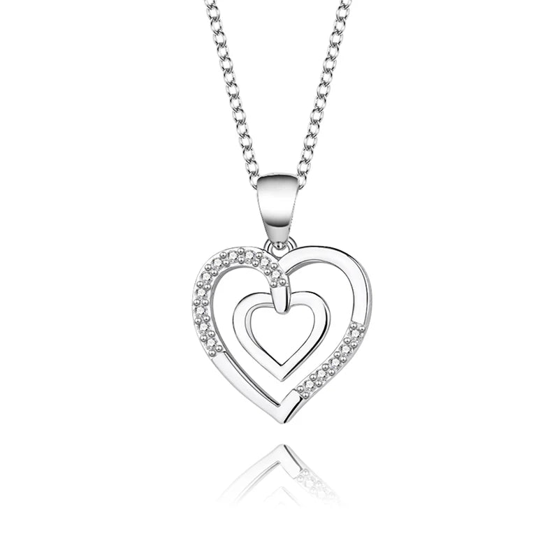 S925 Sterling Silver Heart Pendant Necklace