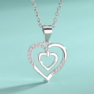 S925 Sterling Silver Heart Pendant Necklace