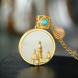 S925 Hetian Jade Castle Pendant Personalized Cartoon Necklace Pendant