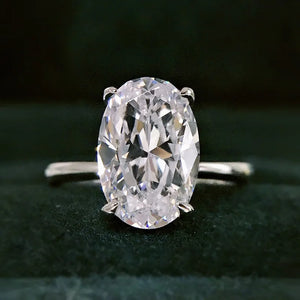 925 Sterling Silver Diamond Oval Party Ring