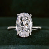 925 Sterling Silver Diamond Oval Party Ring