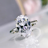 925 Sterling Silver Diamond Oval Party Ring
