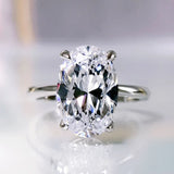 925 Sterling Silver Diamond Oval Party Ring
