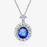 S925 Silver Diamond Ruby Pendant Necklace High-end Jewelry Gift