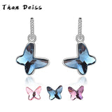 High-End Bow Stud Earrings with Austrian Crystals
