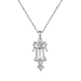 S925 Silver Bell Necklace High Neck Chain Clavicle Chain Women Christmas Gift