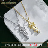 S925 Silver Bell Necklace High Neck Chain Clavicle Chain Women Christmas Gift