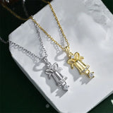 S925 Silver Bell Necklace High Neck Chain Clavicle Chain Women Christmas Gift