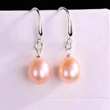 S925 Silver Water Drop Pearl Earrings Wedding Fine Jewelry