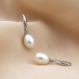 S925 Silver Water Drop Pearl Earrings Wedding Fine Jewelry