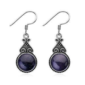 S925 Sterling Silver Tiger Eye Pendant Earrings for Women