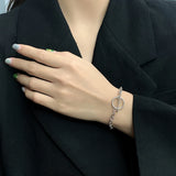 S925 Silver Hip-Hop Punk Necklace & Bracelet Set