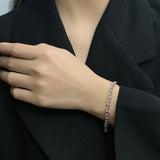 S925 Silver Hip-Hop Punk Necklace & Bracelet Set