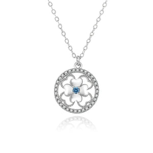 S925 Sterling Silver Four-leaf Clover Necklace