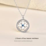 S925 Sterling Silver Four-leaf Clover Necklace