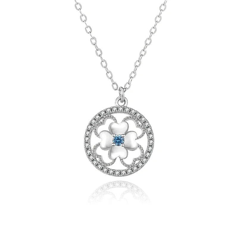 S925 Sterling Silver Four-leaf Clover Necklace