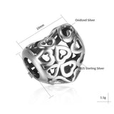 Sterling Silver Heart Beads for Charm Bracelet - Forever Love