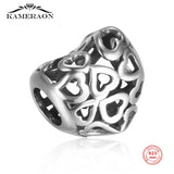 Sterling Silver Heart Beads for Charm Bracelet - Forever Love