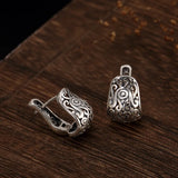 S925 Sterling Silver Wild Hollow Totem Stud Earrings