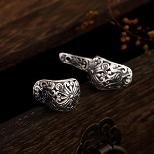 S925 Sterling Silver Wild Hollow Totem Stud Earrings