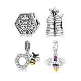 S925 Sterling Silver Honeybee Honeycomb DIY Bracelet Necklace Pendant