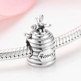 S925 Sterling Silver Honeybee Honeycomb DIY Bracelet Necklace Pendant