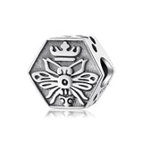S925 Sterling Silver Honeybee Honeycomb DIY Bracelet Necklace Pendant