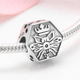 S925 Sterling Silver Honeybee Honeycomb DIY Bracelet Necklace Pendant