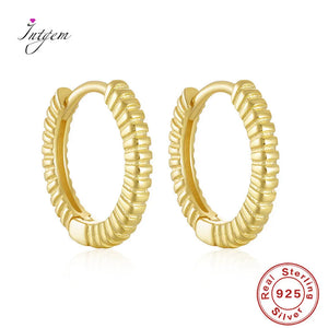 S925 Sterling Silver Hoop Earring Interval Line Classic Earring