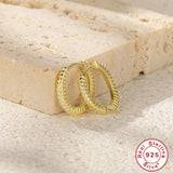 S925 Sterling Silver Hoop Earring Interval Line Classic Earring