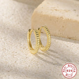 S925 Sterling Silver Hoop Earring Interval Line Classic Earring