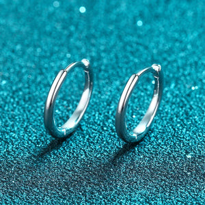 S925 Sterling Silver Hoop Earrings 9mm Freshwater Pearl 18K Plated
