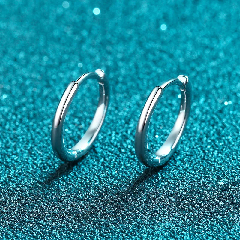 S925 Sterling Silver Hoop Earrings 9mm Freshwater Pearl 18K Plated