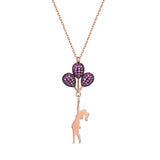 S925 Sterling Silver Hot Air Balloon Girl Necklace Europe Middle East Ins