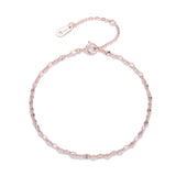S925 Silver Rose Twist Chain Bracelet Women